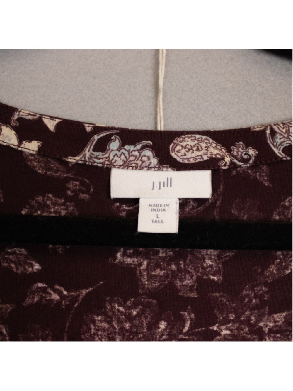 J. Jill burgundy floral maxi dress-LT - Picture 3 of 4